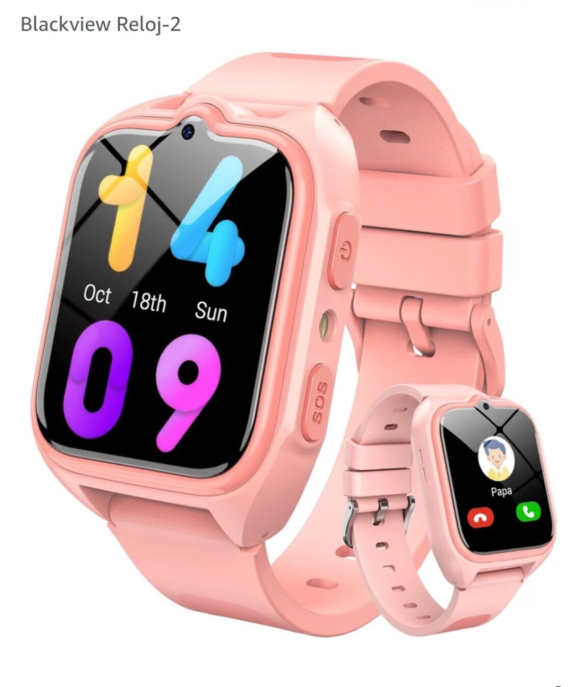 Reloj inteligente infantil Blackview 4G con GPS, videollamadas y botón SOS – Rosa